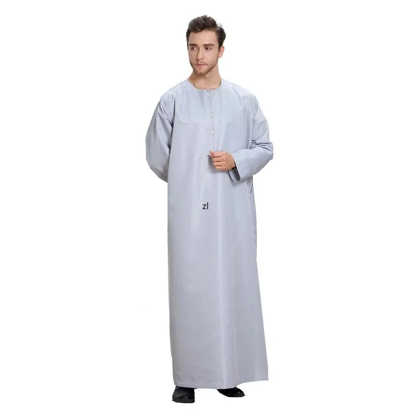 Ramadan Muslim Arab Middle East Long Sleeve Solid Color Men's Robe Spring Summer 2022 Kaftan Moroccan Saudi Vestidos Djellaba
