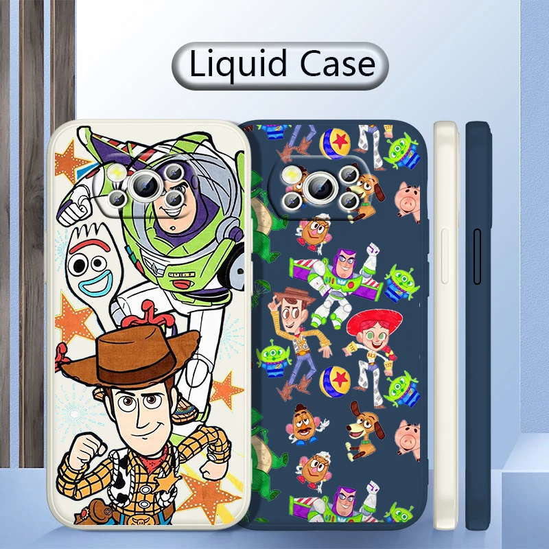 

Disney Funny toy story For Xiao POCO F4 M4 X4 X3 F3 M3 C3 F2 X2 F1 GT Pro NFC Liquid Rope Shockproof Phone Case