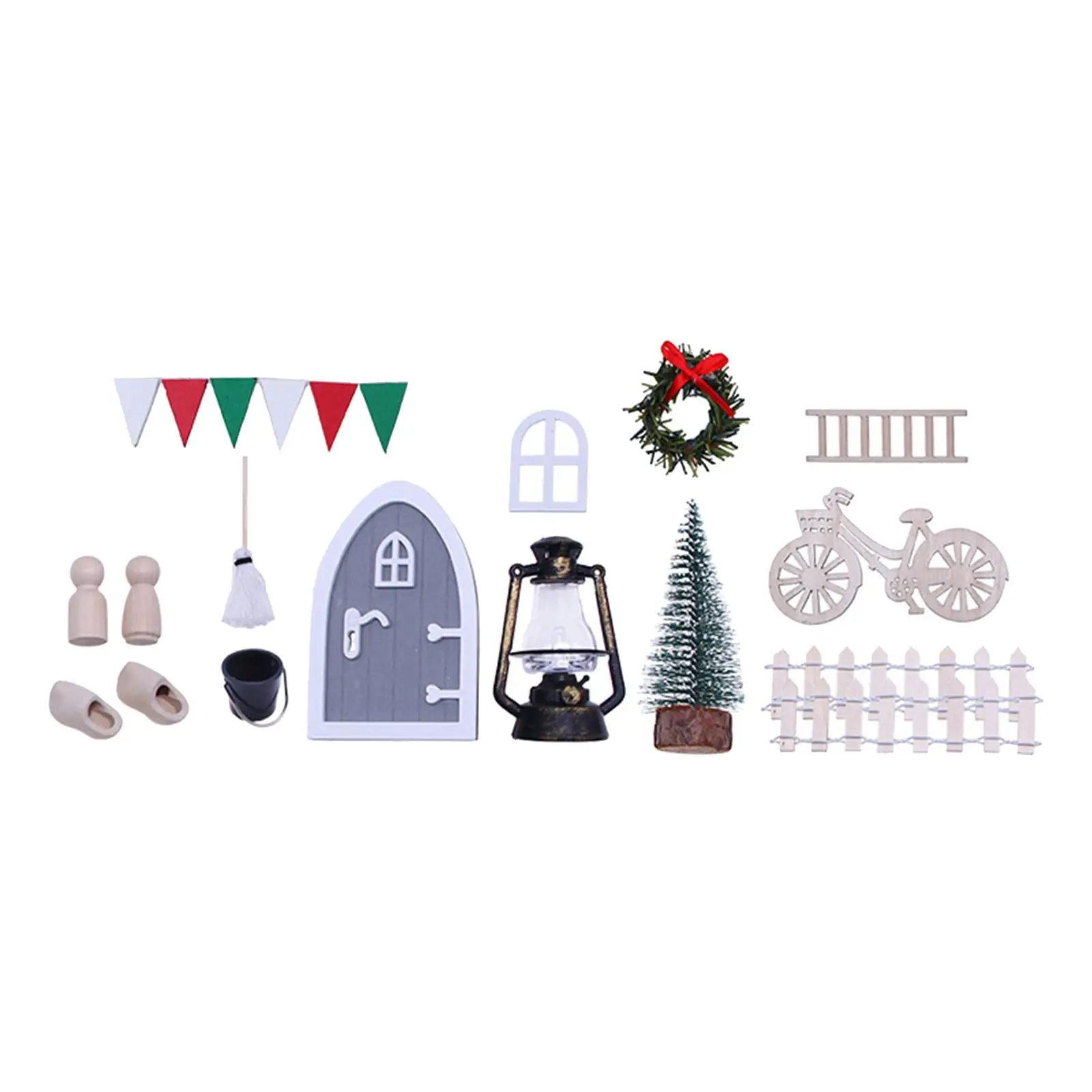 

13 шт., декоративная Швабра для деревянной двери, в масштабе 1:12