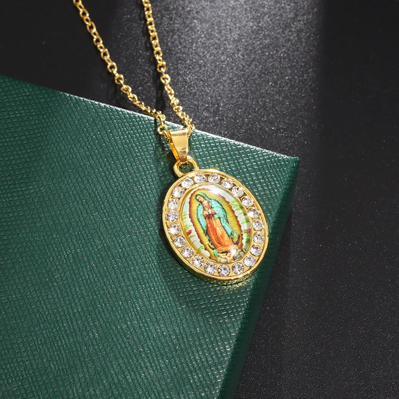 Our Lady of Guadalupe Pendant with Men and Women Necklaces and Women Fine Jewelry