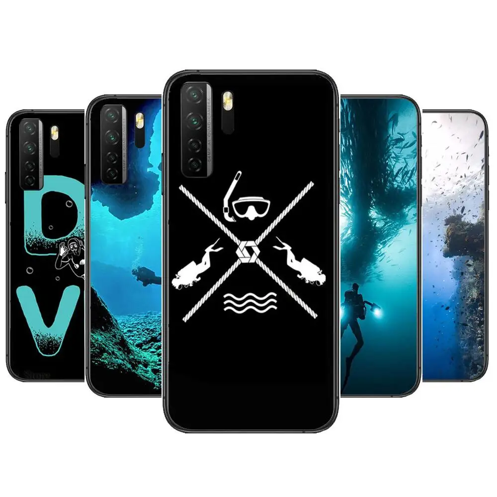 

Dive Scuba Divers Diving Black Soft Cover The Pooh For Huawei Nova 8 7 6 SE 5T 7i 5i 5Z 5 4 4E 3 3i 3E 2i Pro Phone Case cases