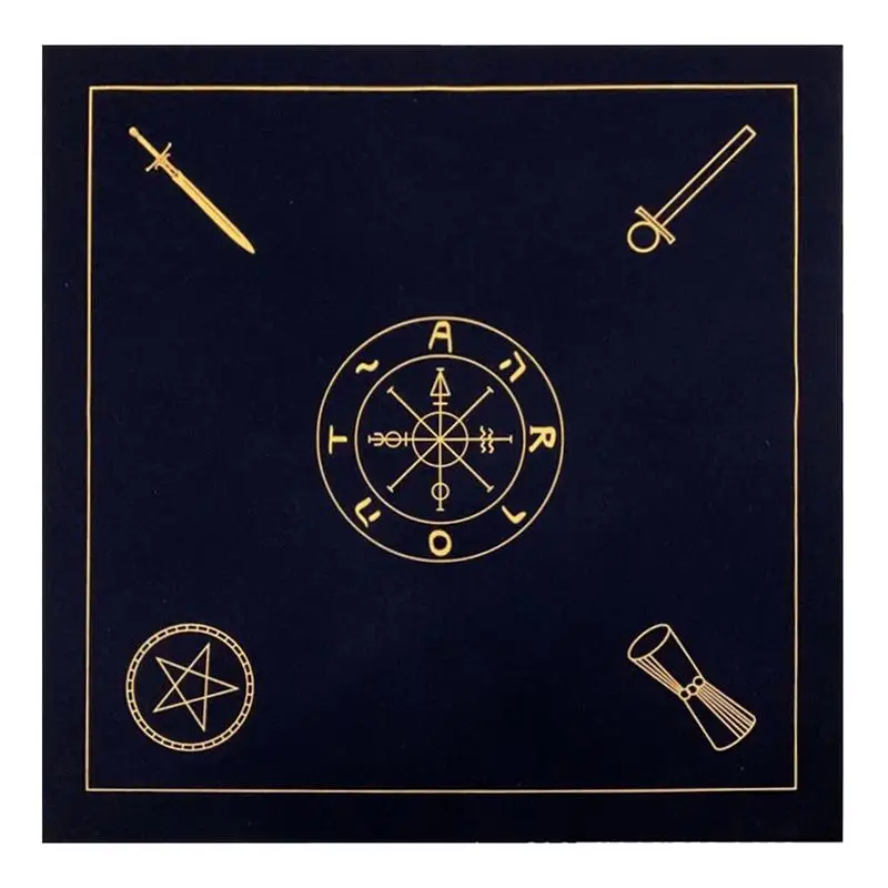 

Tarot Cloth Magic Altar Tablecloth Square Square High-Grade Flocking Fabric Moon Phases Astrology Divination Supplies Easy To