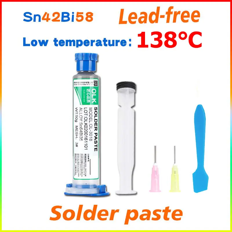 

New Low Temperature Lead-free Environmental Protection Sn42Bi58 Solder Paste Flux For Soldering LED Welding Paste