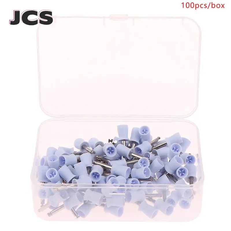 

100PCS Low Speed Dental Polishing Cup With Box Latch Type Rubber Tooth Polish Polishing Brush Prophy Cup Handpiece Oral Hygiene