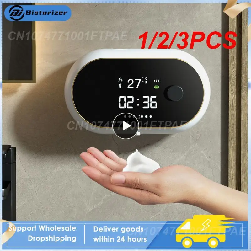 

1/2/3PCS Automatic Wall Hanging Foaming Soap Dispenser Contactless Sensor Charging Smart Foaming Machine Liquid Dispenser Hand
