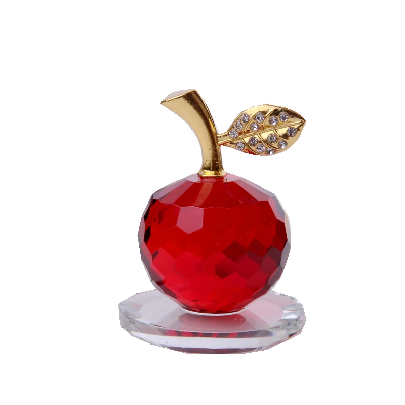 

Пресс-Папье 40 мм 3D с красными кристаллами в виде яблока для фигурных украшений, стеклянные поделки, декор для офиса, рабочего стола, рождеств...