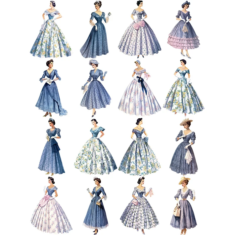 

Ретро стикеры для декупажа TIAMECH 16 шт.