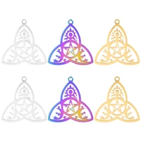 high quality wicca pendants three color witch stainlesss steel charms for jewelry making supplies hollow out sun moon star charm