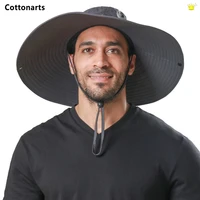 mens 15cm large wide brim anti uv sun hat breathable safari fishing hat boonie hat outdoor protection visors women summer hats