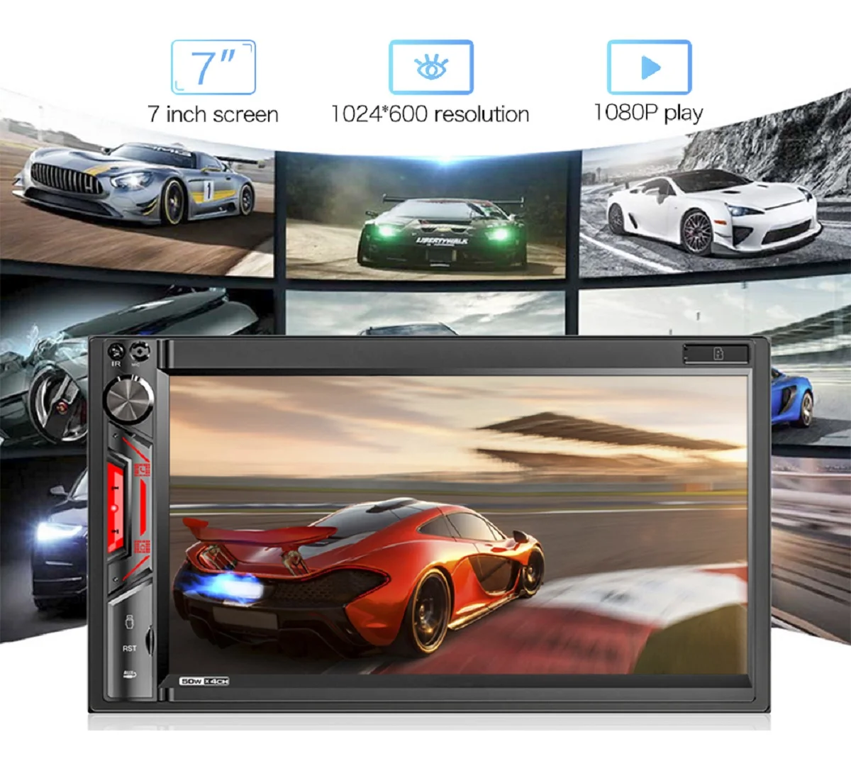 $64.65 AKAMATE 2Din Car Radio MP3 MP5 Player Bluetooth FM Radio Touch Screen IPS Screen Head Unit  Support Rear Camera For 2din Car