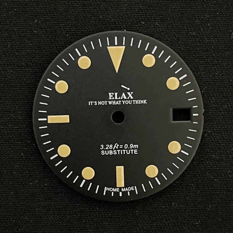 Vintage Watch Parts Matte Black Dial Suitable for NH35 NH38 Movement OEM Relax Dial Green Luminous Replacement Watch Accesories