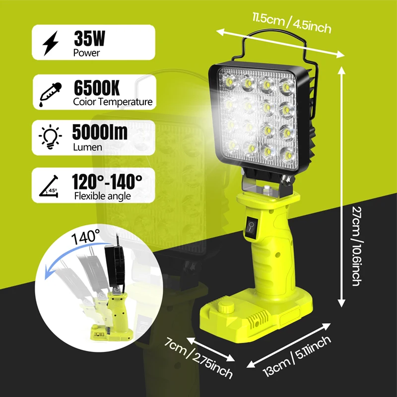 

Портативный прожектор Dawupine для Ryobi 18V