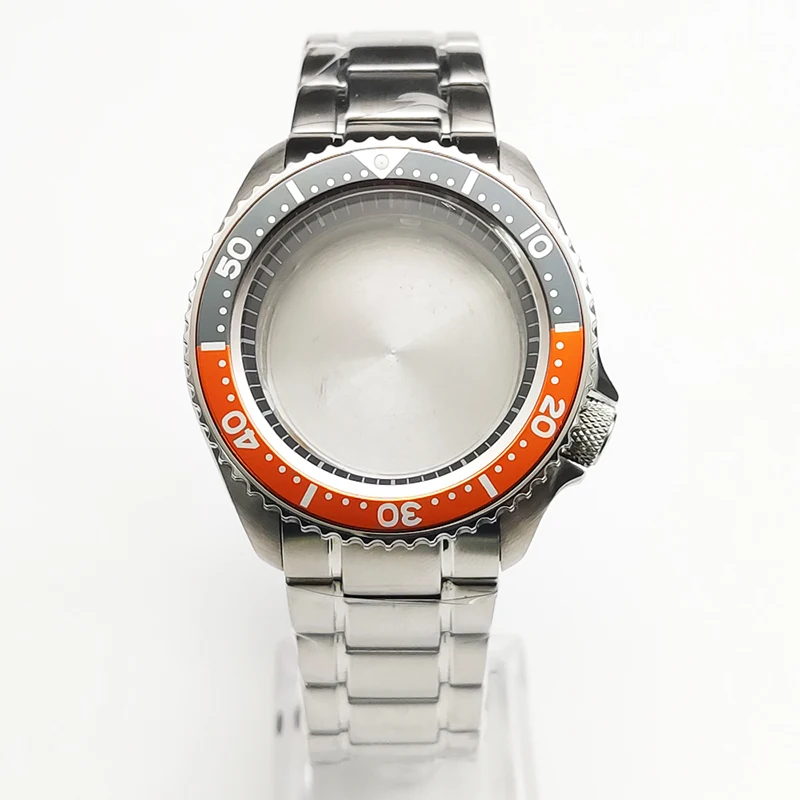 42mm Seiko SKX007 Watch Case Fits NH35 NH36 4R35 7S26 Japan Movement S Crown Sapphire Crystal Glass NH35 Watch Case Accessories