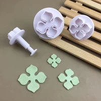 3pcs biscuit cookie cutters plunger mold hydrangea flower cake decorating tools cupcake fondant chocolate kitchen baking stamps