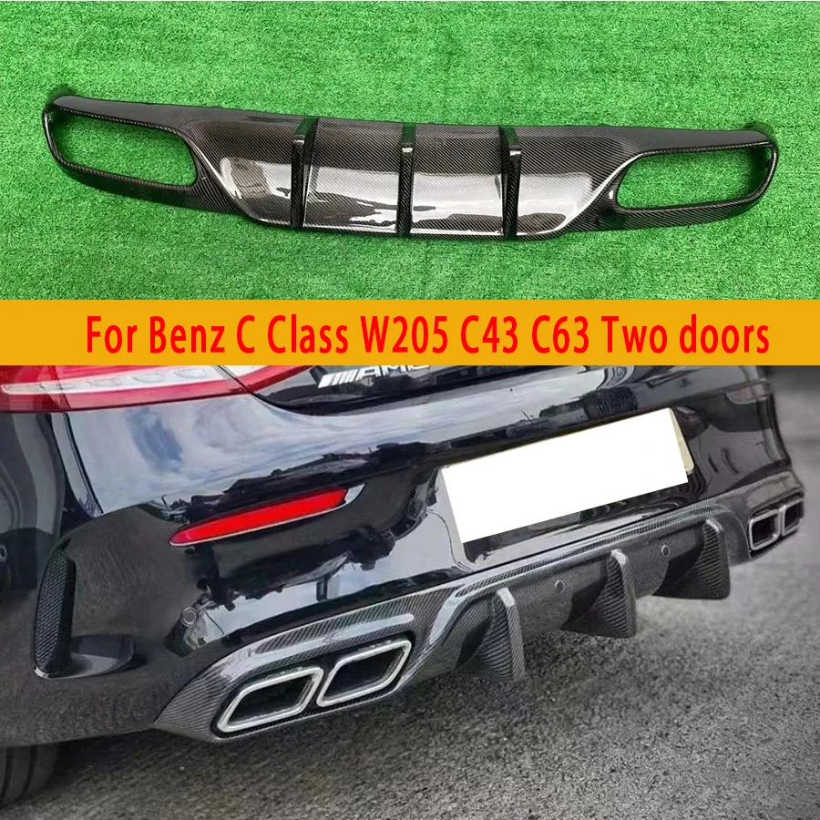 Для Mercedes Benz C Class W205 C43 C63 2-дверный задний бампер из углеродного волокна диффузор