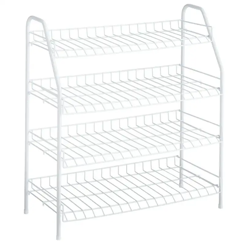 

Modern and Contemporary Freestanding 4-Tier Wire Shelf and Organizer, White. Great for bedrooms, dorm rooms closets and more.