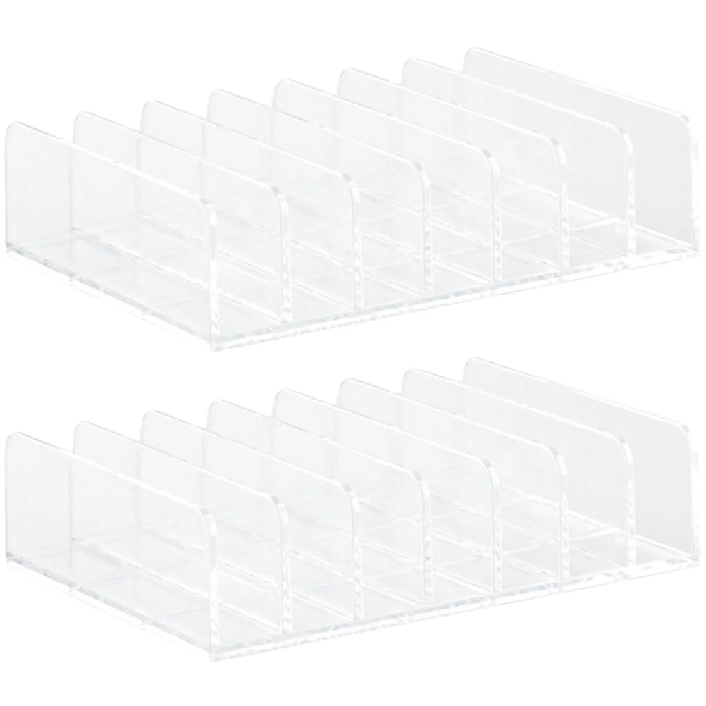 

2 Pcs Display Shelf Eyeshadow Tray Storage Box Palettes Organizer Holder Makeup Divided Plastic Organizers