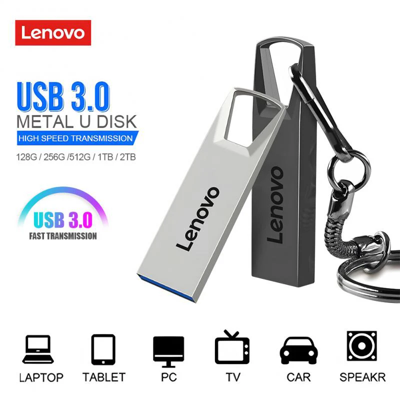 

Lenovo 2Tb 1Tb 512Gb Flash Drives Strong Compatibility High Speed Metal Pendrive Usb 3.0 Portable Waterproof Memoria Flash Stick