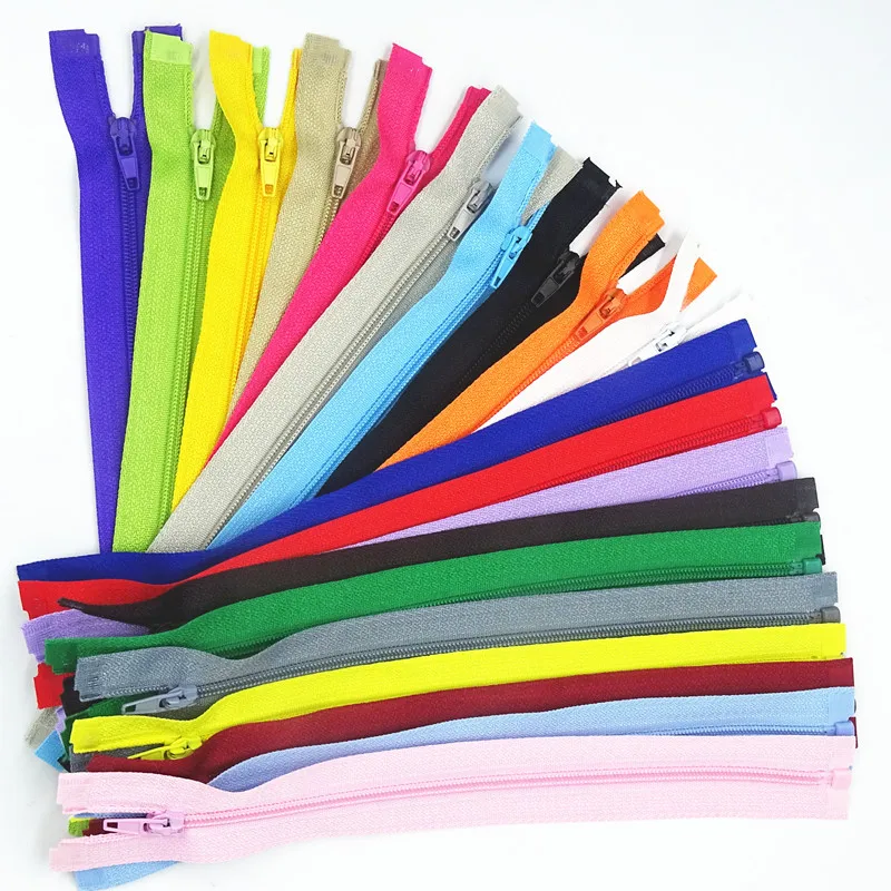 

3# Opening Nylon Zippers Tail Resin 20Cm-60Cm Suitable For Clothing 50Pcs