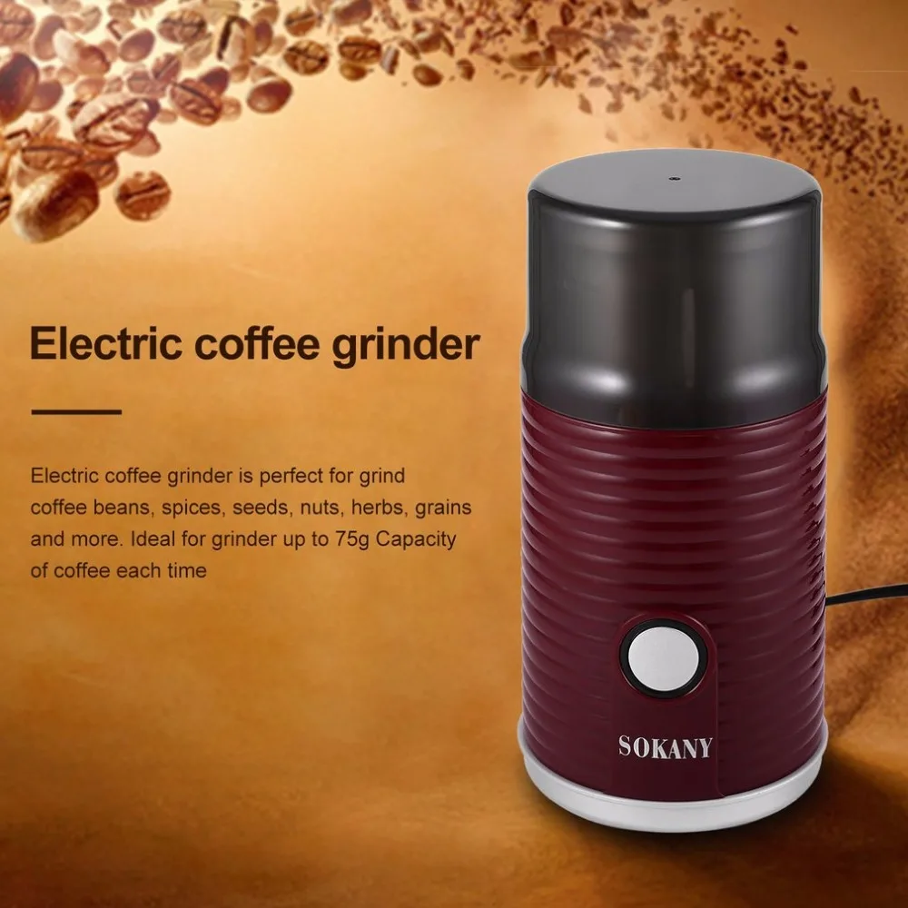 

180W Stainless Steel High-power Coffee Bean Grinder Cereal Nuts Beans Spices Grains Grinder Grinding Machine