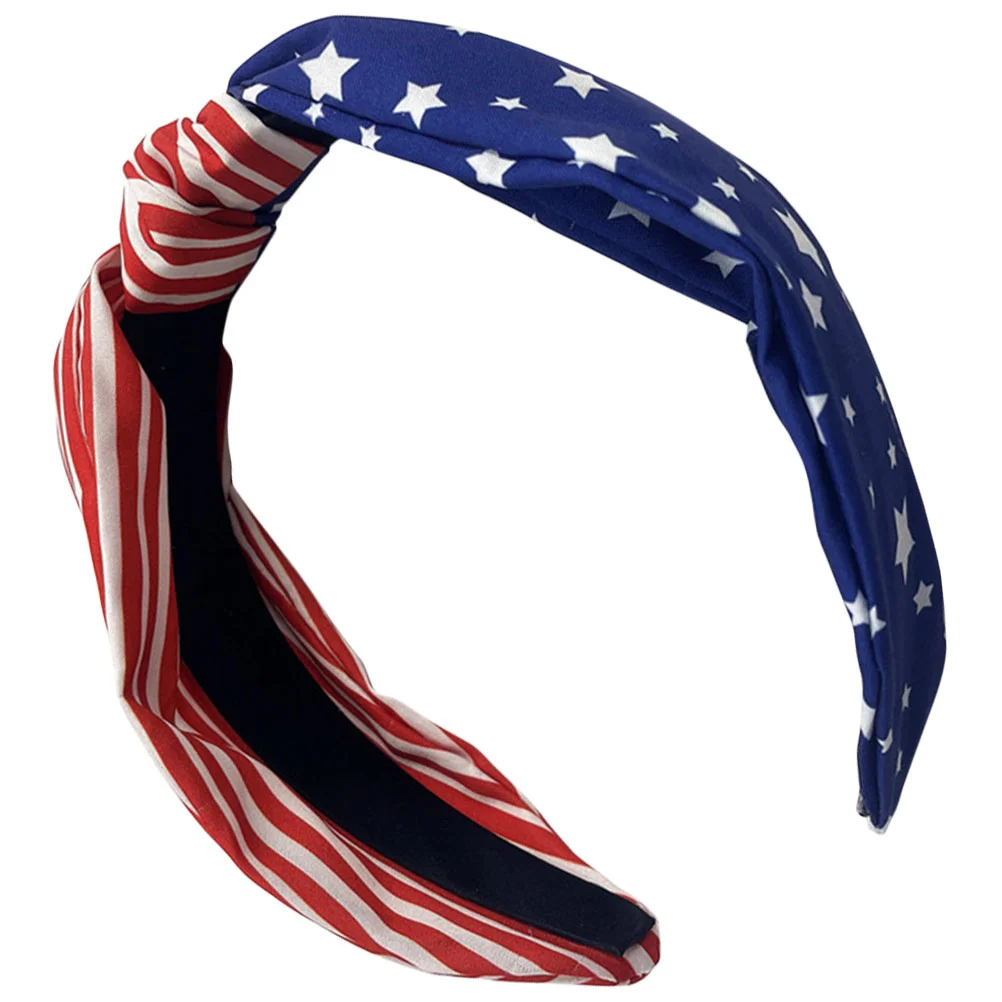 

American Flag Knotted Headband Independence Day Twisted Headband Women Knot Headband