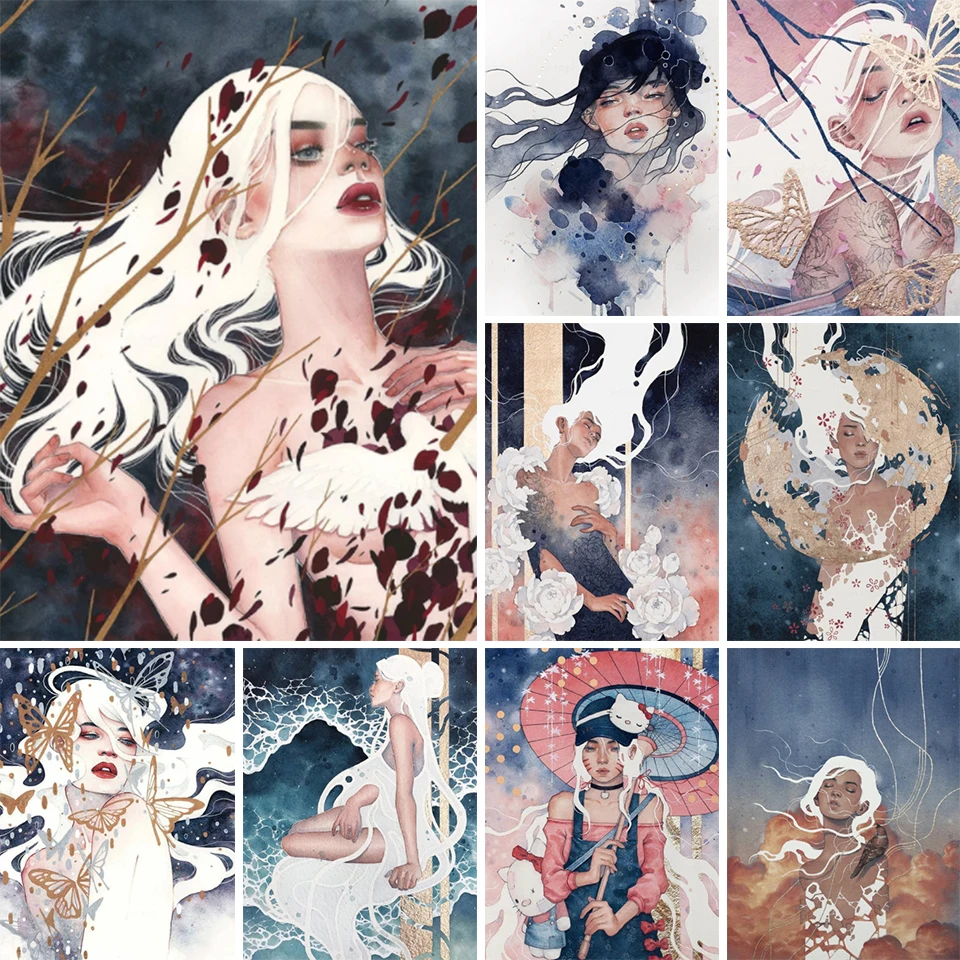 

5D DIY Diamond Painting Beauty Portrait Rhinestone Art Picture Full Square Diamond Embroidery Gift Mosaic Furniture Decoration