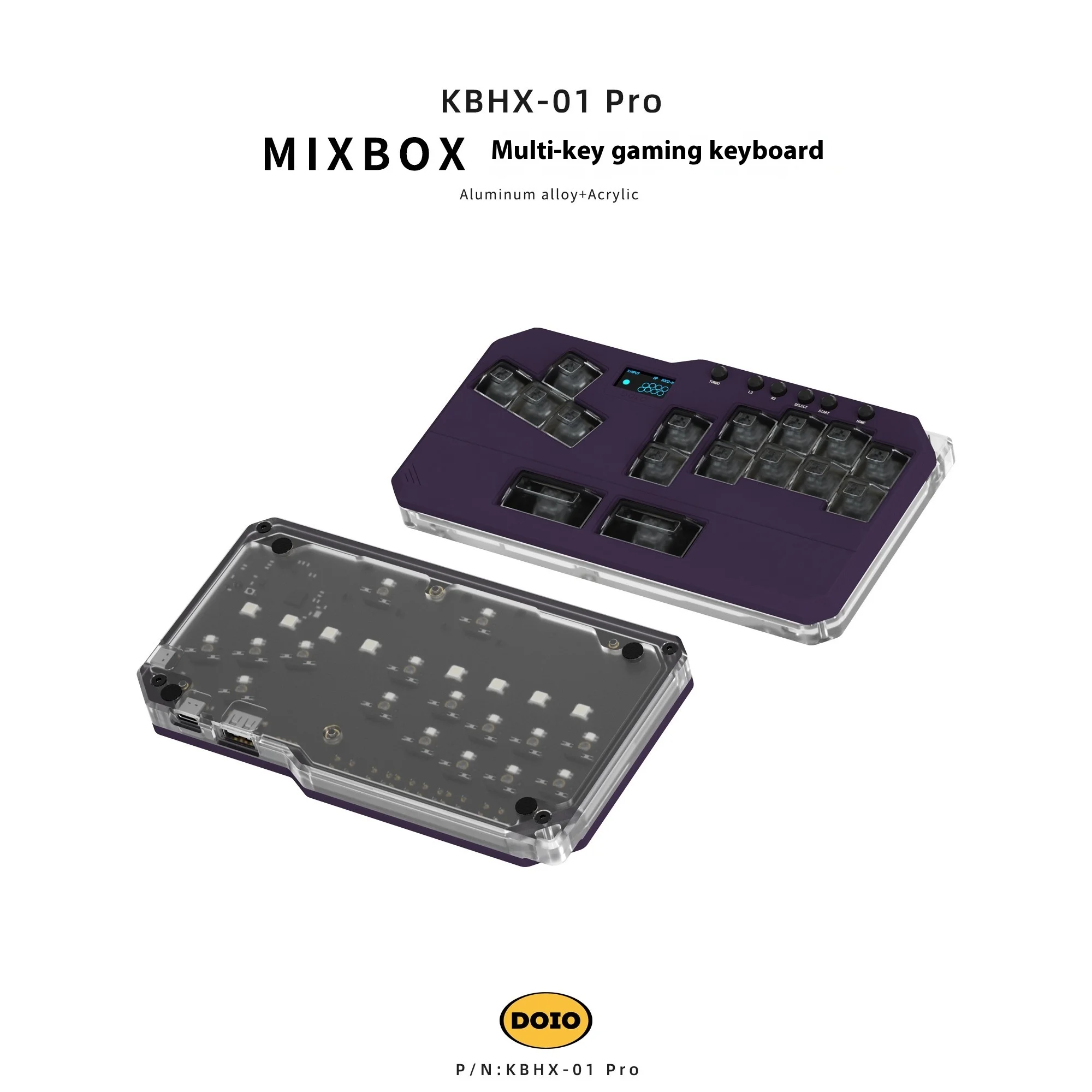 DOIO KBHX-01 Pro Механическая Игровая Клавиатура RGB С OLED-экраном Из Алюминиевого Сплава