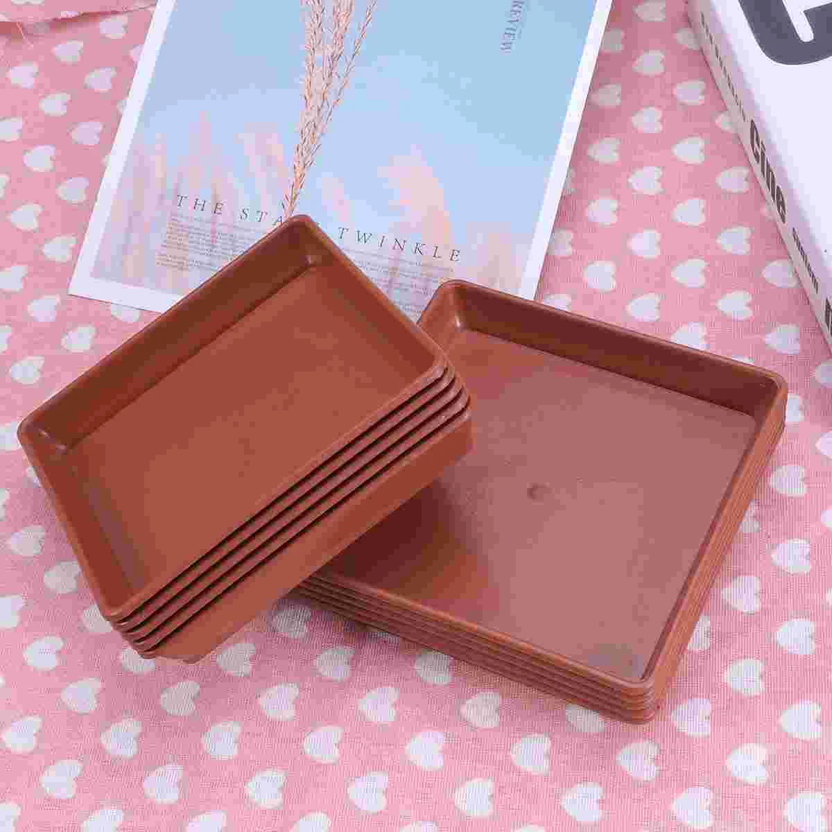

Square Plastic Saucer Ceramic Outdoor Planters Succulent Plants Pots Bamboo tray Wooden trays to decorate