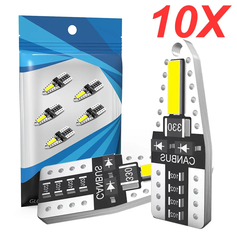 10 шт. T10 LED W5W Светодиодная лампа 7020 SMD 168 194 2825 Лампа для внутреннего освещения