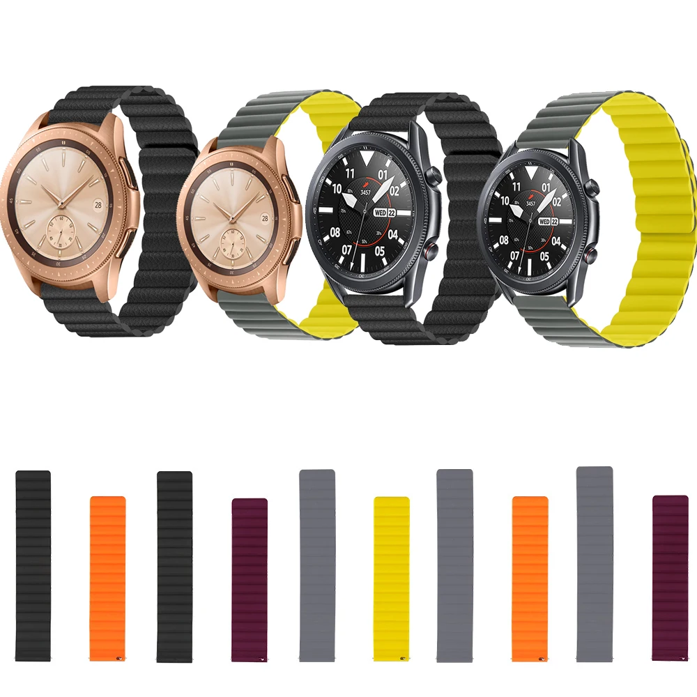 

Ремешок силиконовый магнитный для Samsung Galaxy watch 3 41 мм 45 мм 42 мм 46 мм