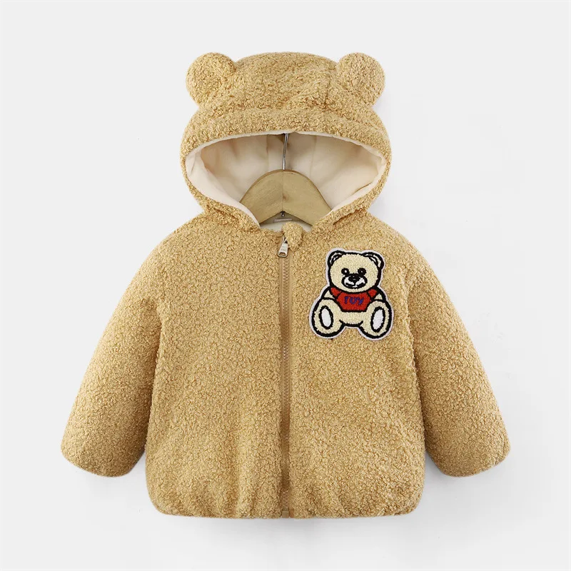 

Baby Clothes Girls Fleece Jackets 2022 Thicken Velvet Winter Autumn Coat Outerwear Hooded Cotton Cardigan Children's Clothing