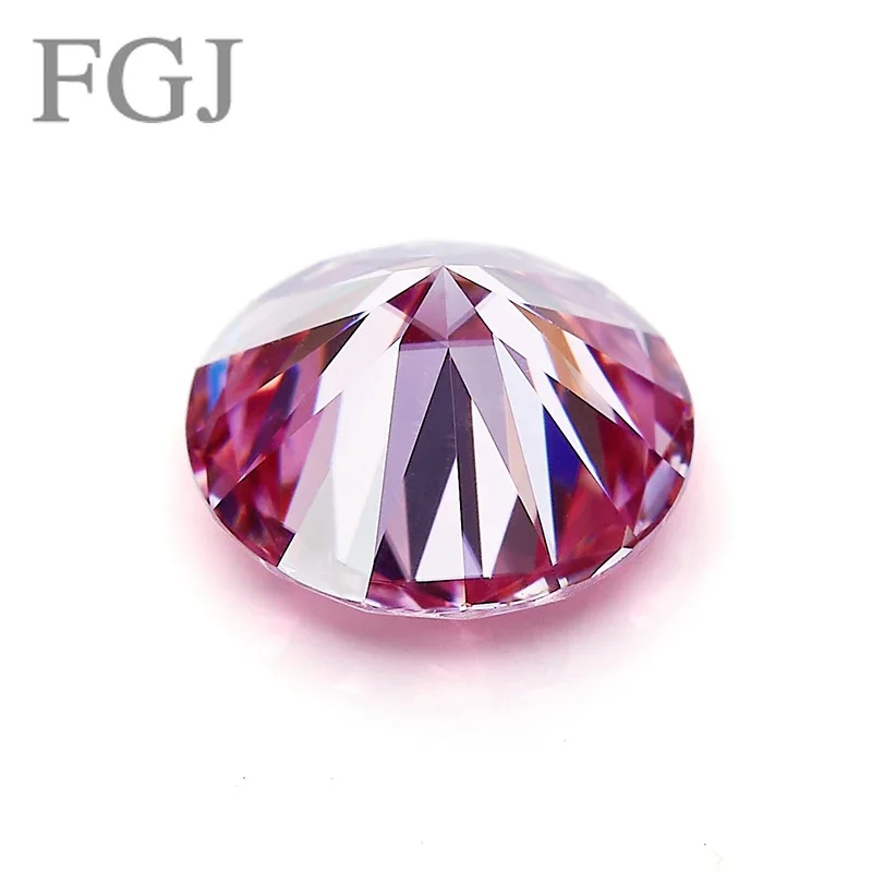 FGJ Сакура Розовый 0 5-3 карата Настоящее свободное покрытие из муассанита Круглая