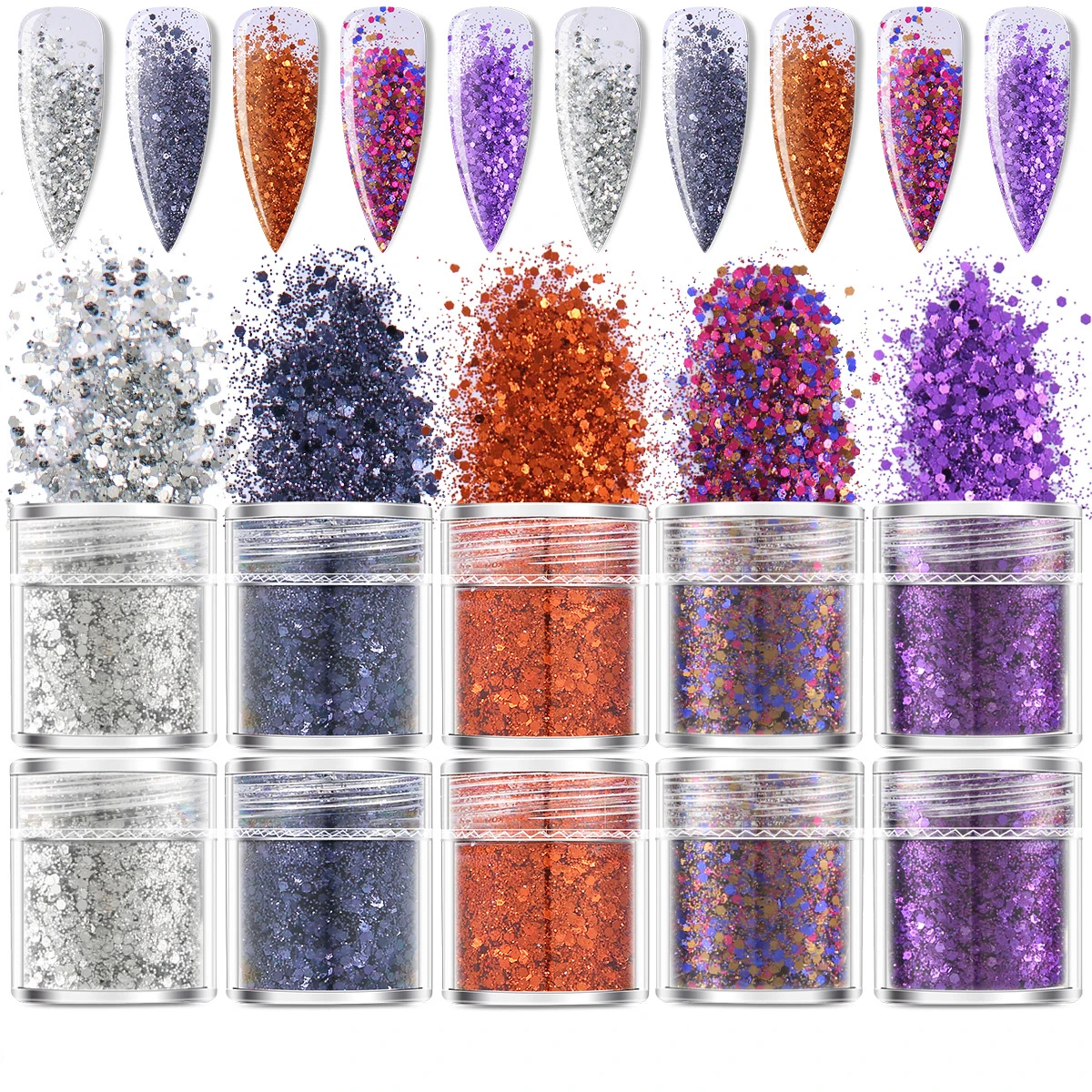 

Laser Glitter Chunky Nail Glitter Holographic Glitter Mix Hexagonal Sequins Decorative Nail Accessories Supplies