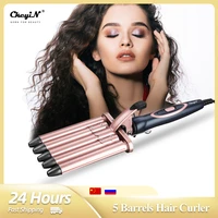 ckeyin 5 barrels hair curler professional wavy hair ceramic curling iron waver wand tongs hair styler tool 16mm heating roller