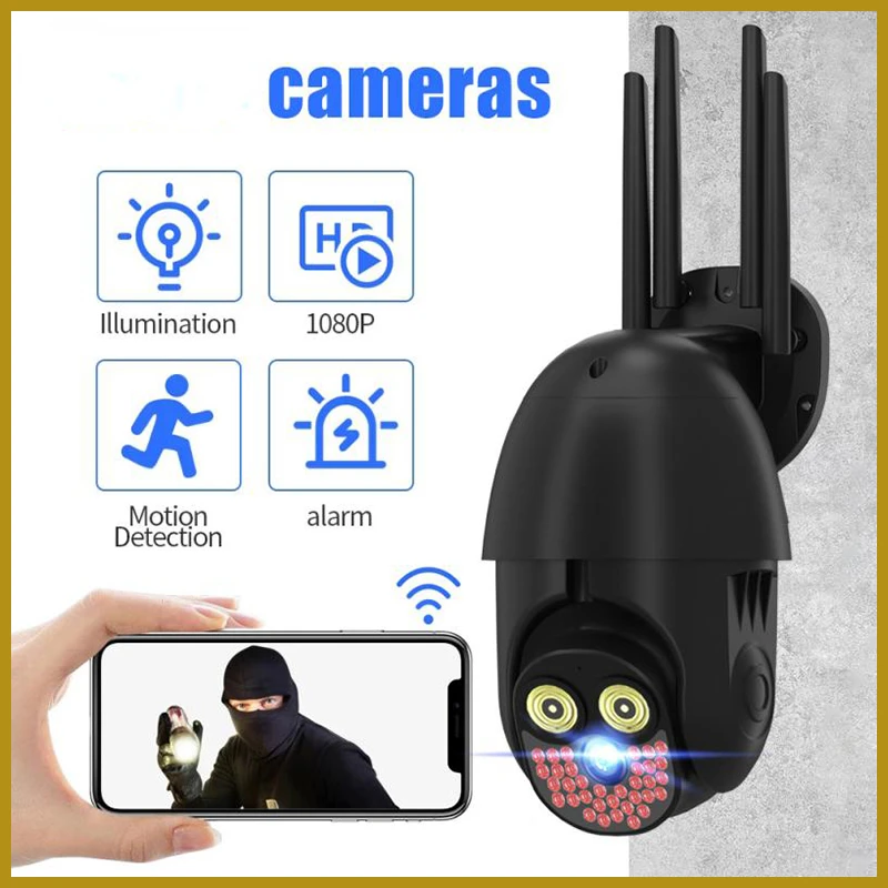

2MP Wireless 1080P WiFi CCTV Camera IP67 Outdoor HD PTZ Smart Home Security Human Detection IR Night Video Security CCTV Camera