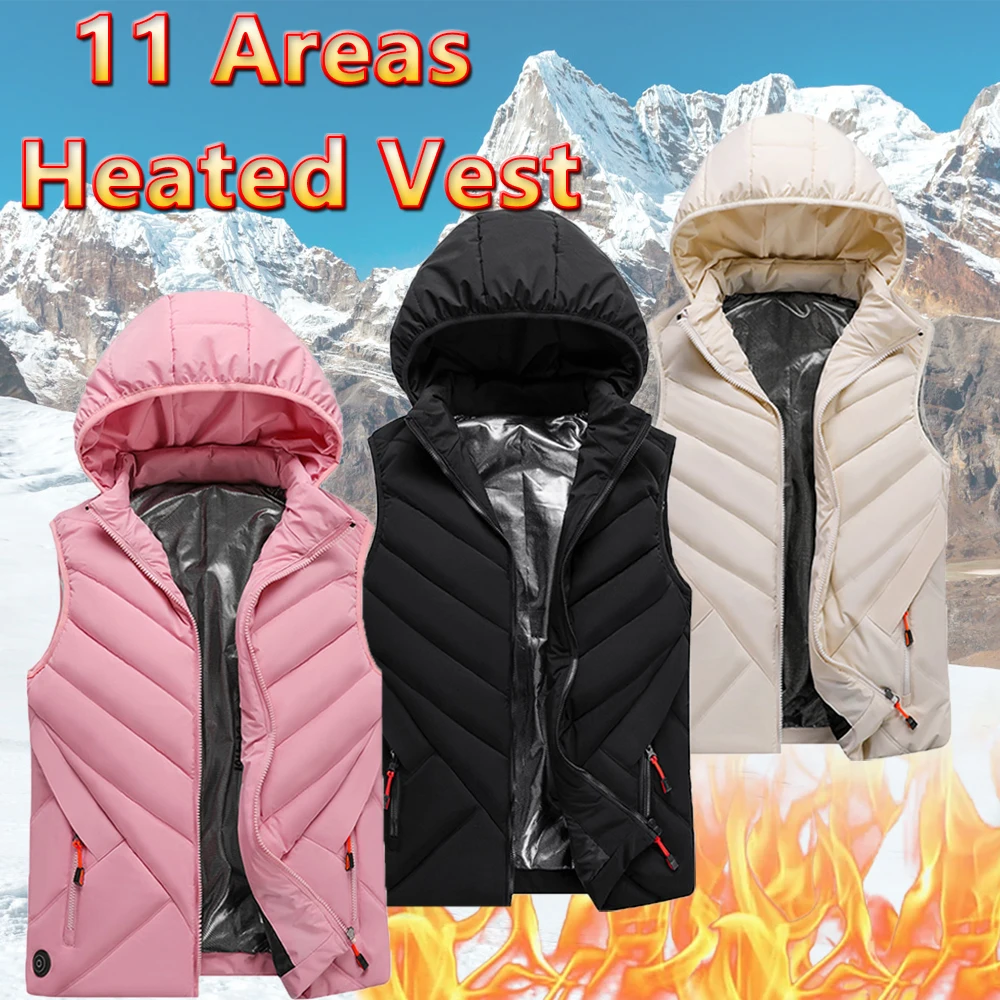 

Жилет женский зимний с подогревом и USB-зарядкой, 11 мест