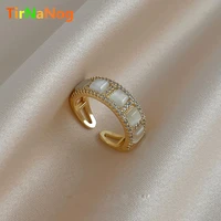 2022 new south korea geometric acrylic square ring fashion classic luxury opening adjustable crystal ring women jewelry gifts
