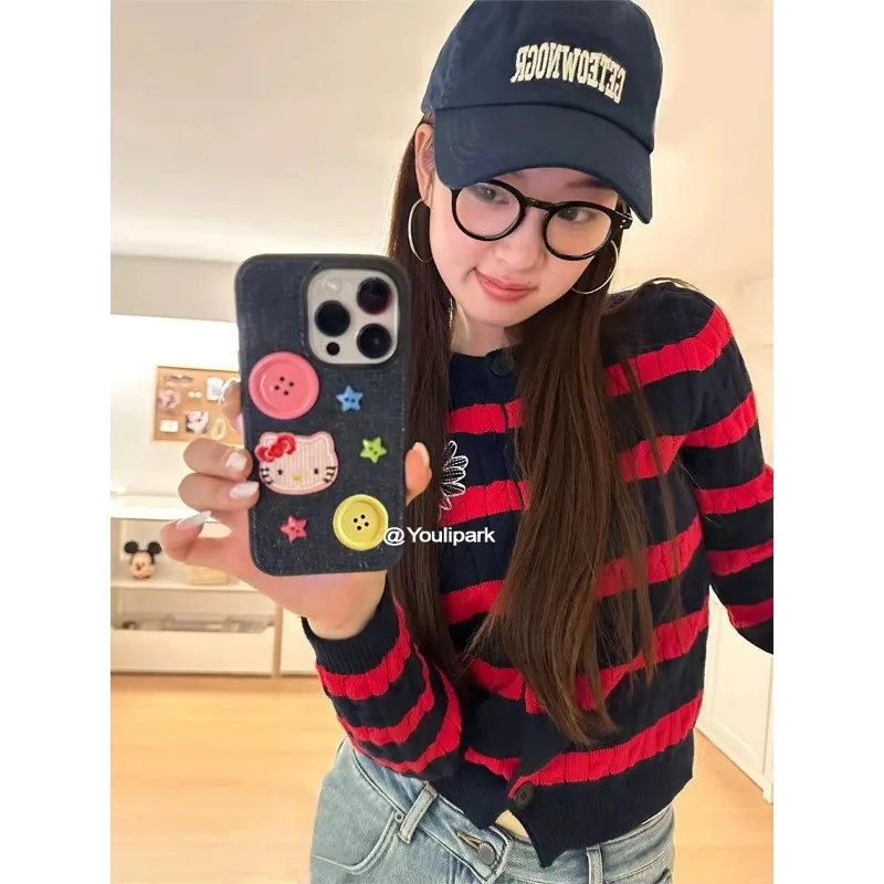 

Hello Kitty Sanrio Kawaii Anime Sweet Phone Case for IPhone 15 14 13 Pro Cute Cartoon Anti-fall Back Cover Gifts for Girls