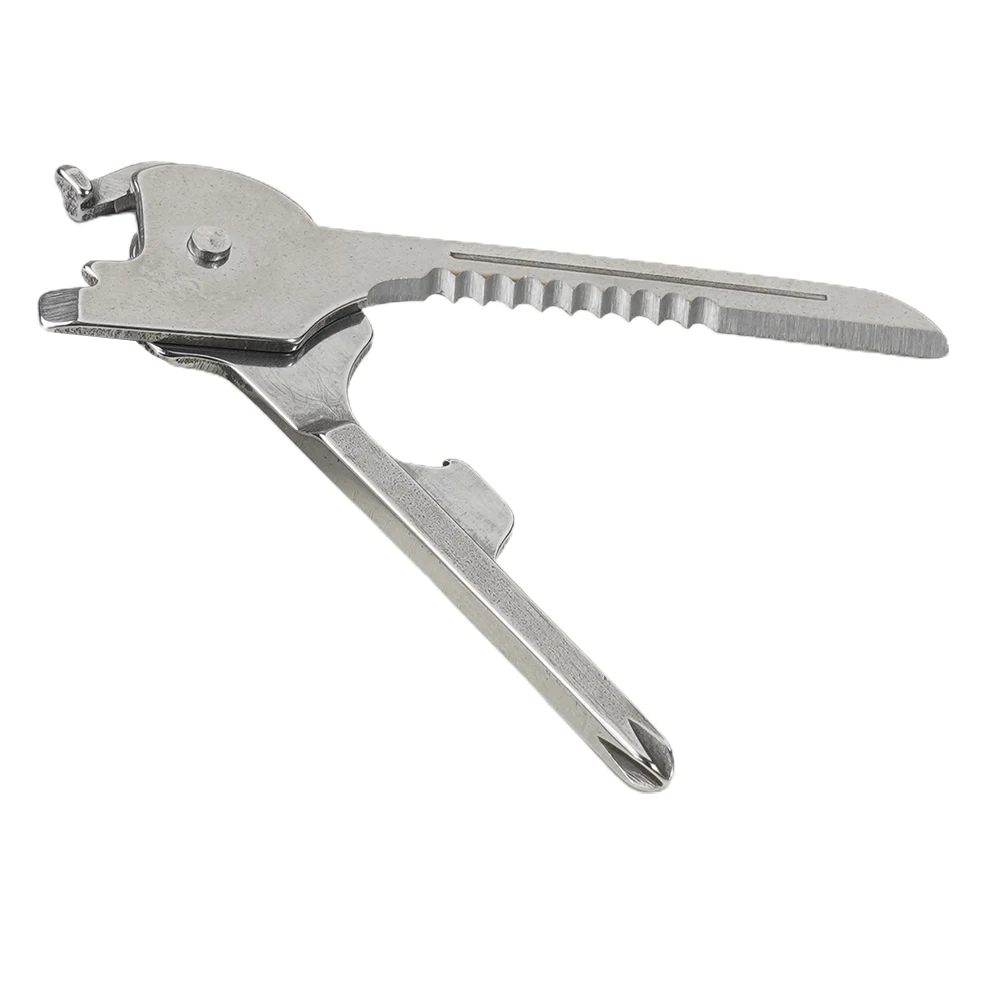 

Muti-Function Key Shape Ring Pocket Bottle Opener 6-In-One Folding Mini Pocket Keychain Screwdriver Gear Serrated Survival Tool