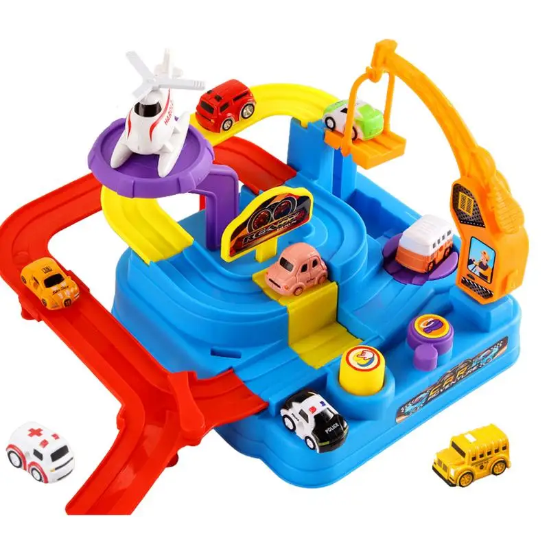 

Race Car Tracks Car Adventure Game Mechanical Interactive Train Toy Puzzle Car Track Playsets Kids Toys Gifts