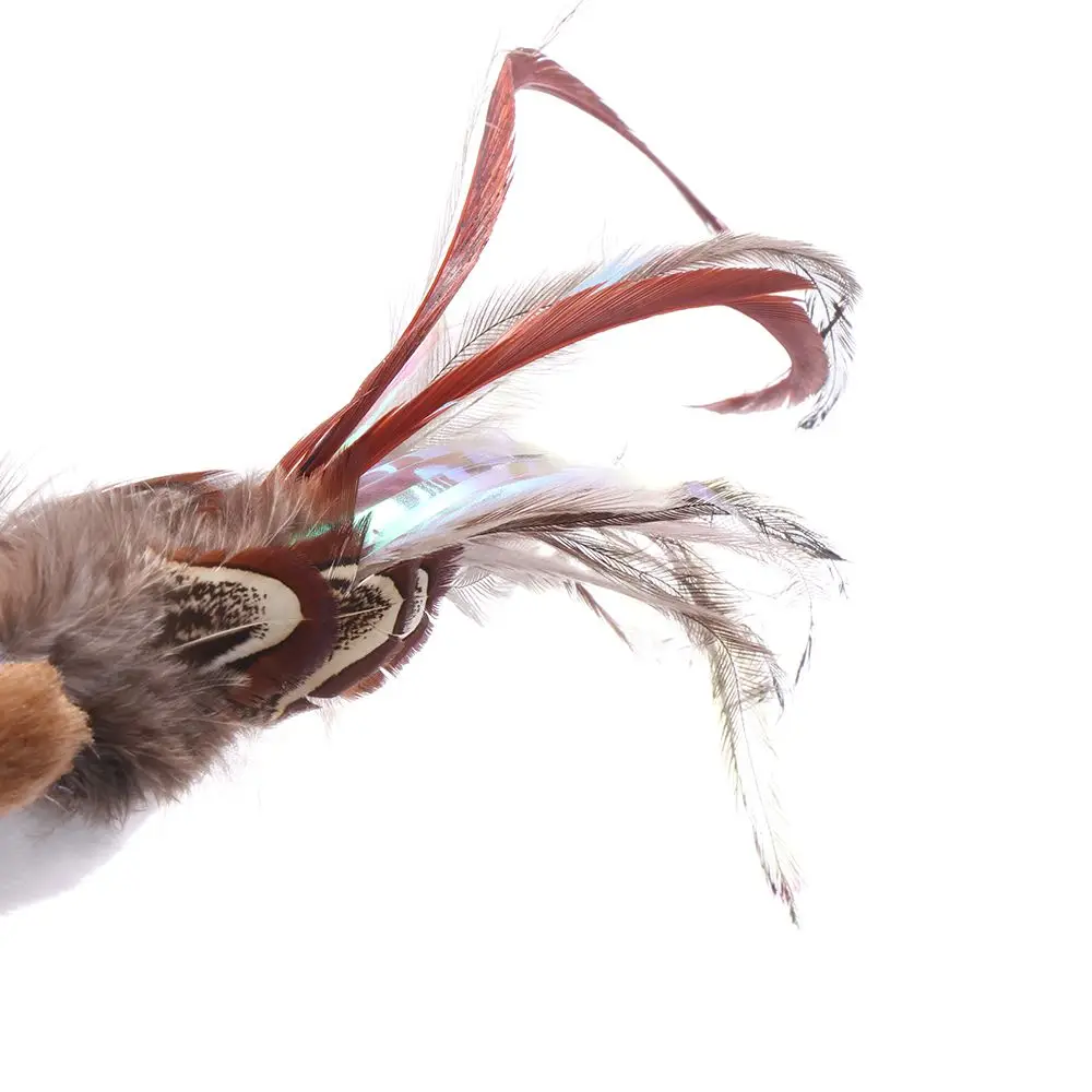 Игрушки для кошек имитация птицы искусственное смешное пушистое перо птица с