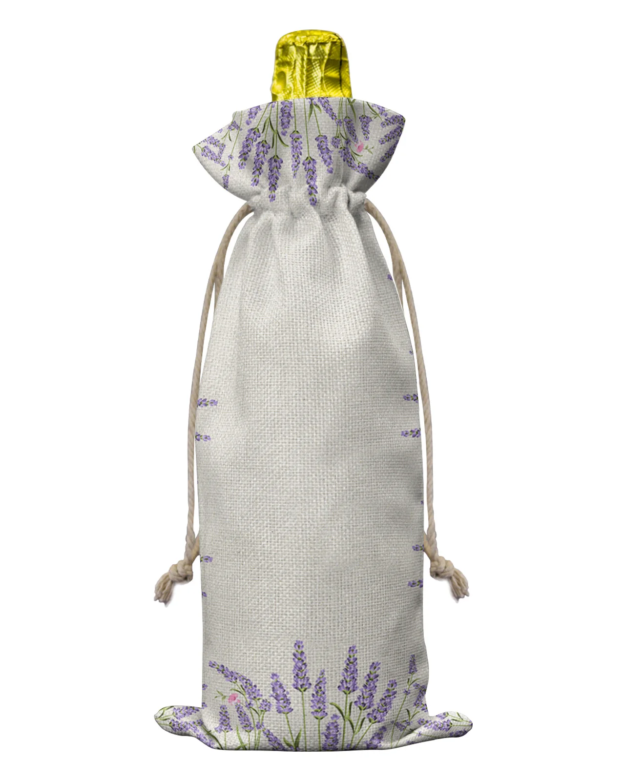 Чехлы для винных бутылок из лавандового хлопка с конопляной подошвой держателем