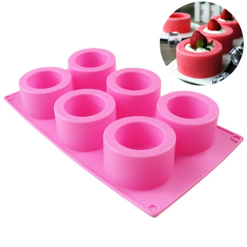 

6 Holes Silicone Cake Mold Cup Mould Bakeware Baking Pastry Cupcake Moulds Kitchen Accessories Color Random