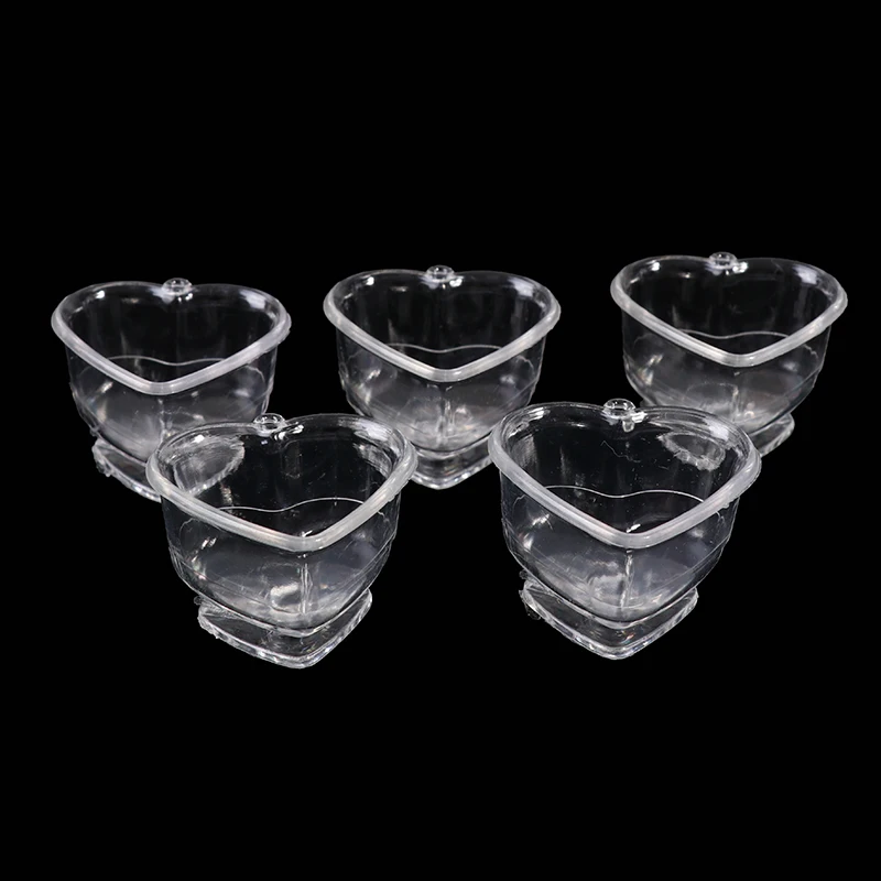 

5pcs DollHouse Miniature Transparent Cup Tableware Set Plastic Drink Cups Dish Plate For Doll House Kitchen Toy Accessories