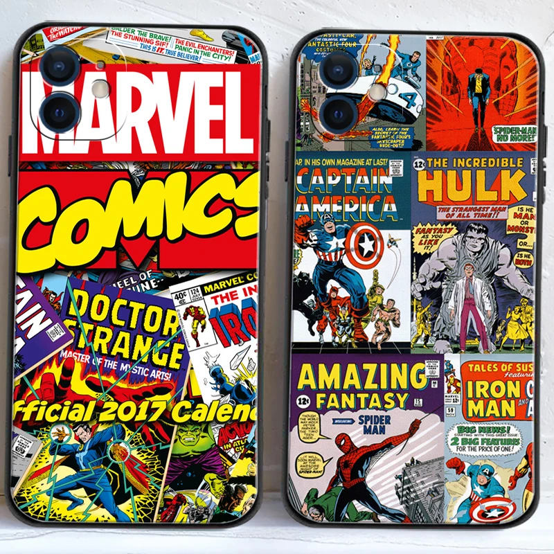 

Avengers Marvel Phone Cases For iPhone 11 12 Pro MAX 6S 7 8 Plus XS MAX 12 13 Mini X XR SE 2020 Coque Soft TPU Carcasa