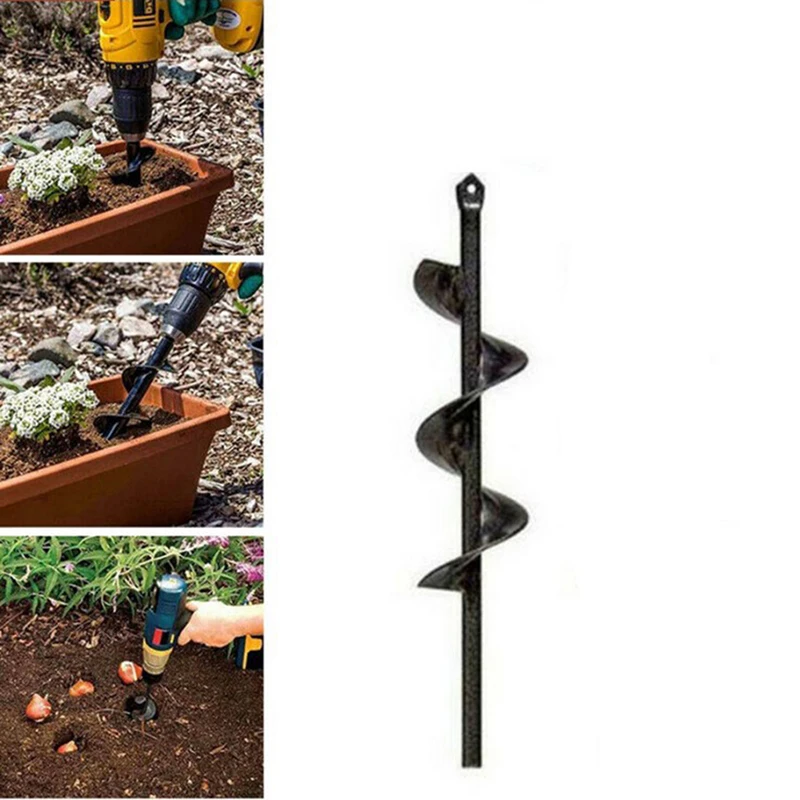 

Spiral Hole Drill Bit Garden Auger Flower Planter Hex Shaft Hole Digger Yard Planting Bulbs Seedlings Long Drill Bit