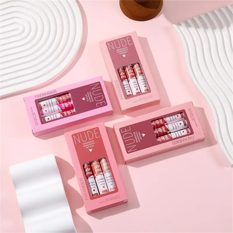 

3 Pcs matte lip gloss set non-stick cup Liquid Lipstick long lasting Waterproof non-fading lip glaze multi-color Makeup