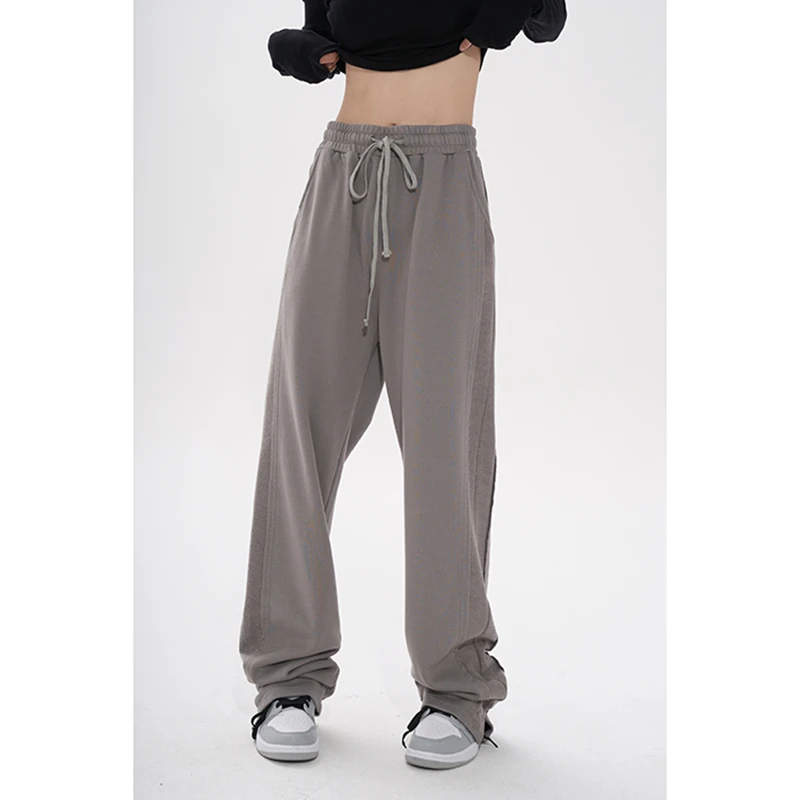 Женские спортивные брюки с завышенной талией прямые мешковатые винтажные