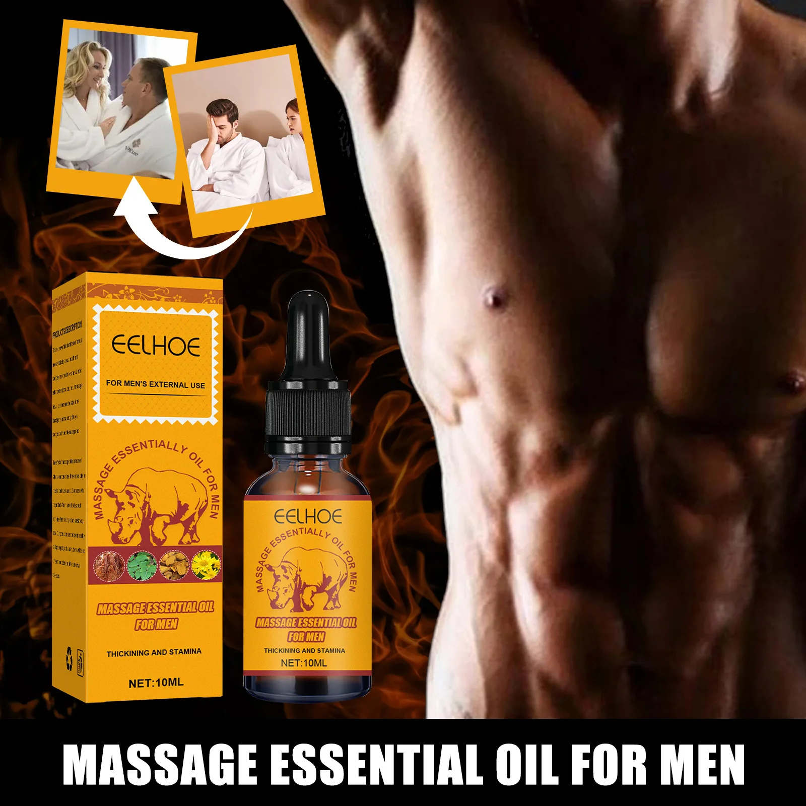 

Мужское массажное эфирное масло быстро сжигает мышцы, мужская сила может поддерживать массаж, уход за телом, упражнения, ремонт, эфирное мас...