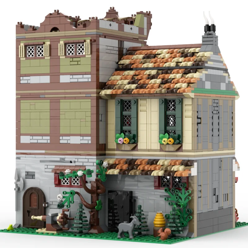 3161 шт. идеи средневековый город квадратная фурнитура и продуктовые строительные